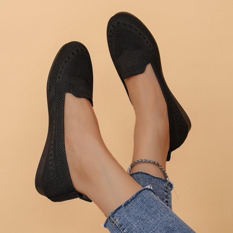 Large size cloth shoes women's summer new breathable fly-woven mesh mesh shoes soft sole flat bottom non-slip beef tendon sole