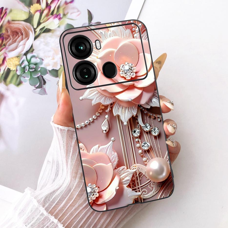 For Itel P40 Plus Case P683L Luxury Butterfly Tree Painted Cover Soft Silicone Phone Case For Itel P40 P662L P 40 ItelP40 + Bags