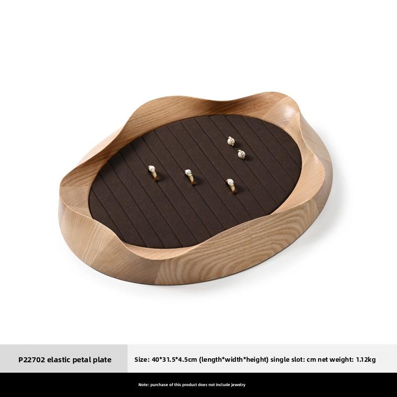 Solid Wood Pearl Jewelry Display Tray, Ring Necklace Earring Organizer, Bracelet Jewelry Exhibition Props
