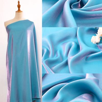 59" x 39" Glänzender Seiden-Holografischer Farbverlauf Chiffonstoff Für Damen DIY Nähen Hochzeitskleid Hanfu Puppenkleidung Bastelzubehör