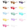 Lady Sunglasses Eye Protection Solid Color Cute Heart Shape Transparent Outdoor Sunglasses for Travel