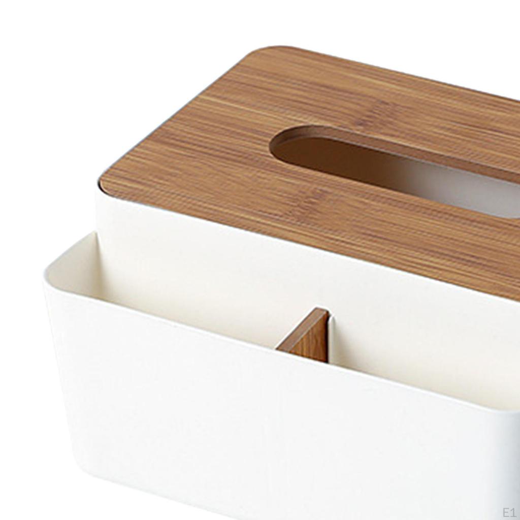 Multifunctional Tissue Box Cover Holder Desk Organizer Rectangle Bedside Decorative for