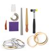 7-teiliges Set Schmuckwaschflüssigkeit Polierklinge Fingerring-Dornstock Ringmaß Schmuckpolier-Herstellungszubehör