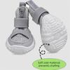 4PCS/SET Comfortable Pet Sandals Adjustable Dog Mesh Shoes Anti Slip Dog Shoes  All Seasons