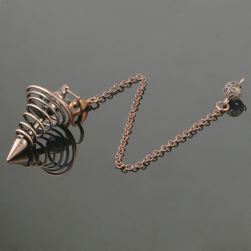 Metal Pendulum Pendulos Radiestesia Pendulums for Dowsing Divination Spiral Cone Antique Gold Color Silver Color Reiki Jewelry