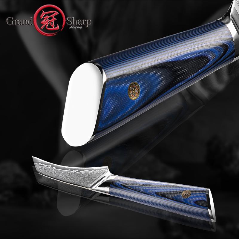 3,5-Zoll-Ausbeinmesser Japanischer VG10-Stahl 67 Schichten Damaststahl Küchenmesser Ausweidemesser mit G10-Griff GRANDSHARP