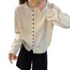 Simple temperament round neck single-breasted knitted cardigan women's soft waxy skin-friendly long-sleeved versatile knitted cardigan