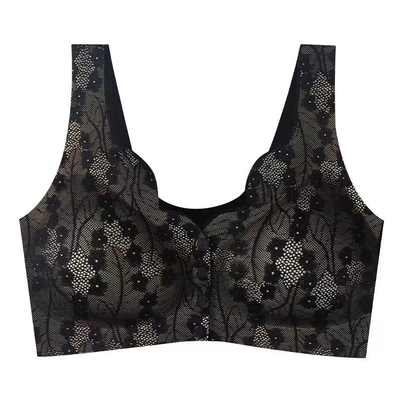 Front-Opening Wireless Seamless Bra for Middle-Aged and Elderly Mothers L (100-120 jin)