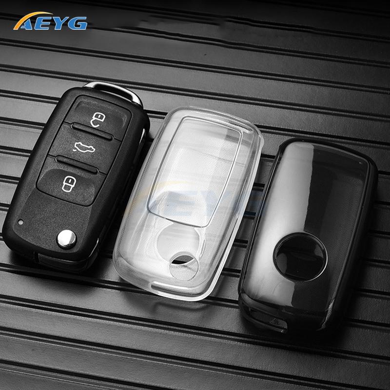 Tpu Key Cover Case Protection Shell Key Rope For 2 3 Buttons Vw Volkswagen Polo Golf Tiguan Lavida Passat Jetta Skoda Octavia