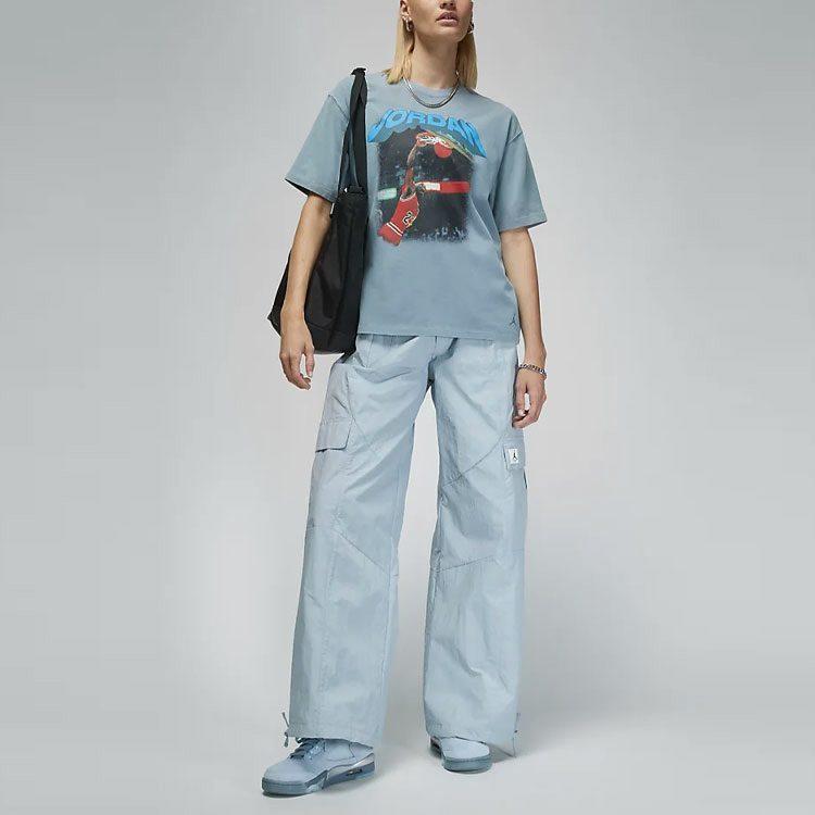 Jordan Drop Shoulder Sleeve T Shirt Women's Ozone Blue FB5138-031