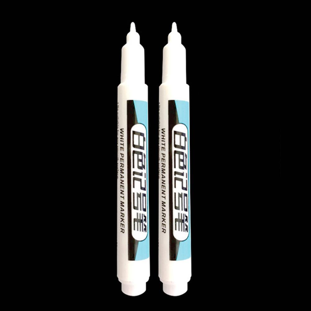 

2pcs/lot White Marker Pen Waterproof Permanent Pen Bright Color CD Pen