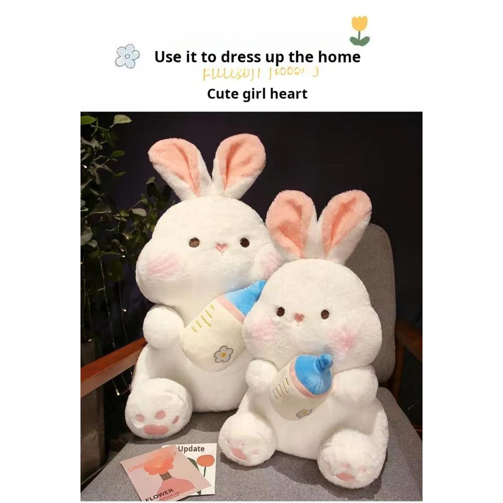 35cm Bottle Rabbit Plush Toy Handmade Doll Cartoon Anime Cute Pillow Cushion Thanksgiving Children's Birthday Gift Doll