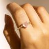 Heart Shape Pink Rose Quartz Stone Gold Plated Ring for Women – Romantic Elegant Jewelry Personalized Rings