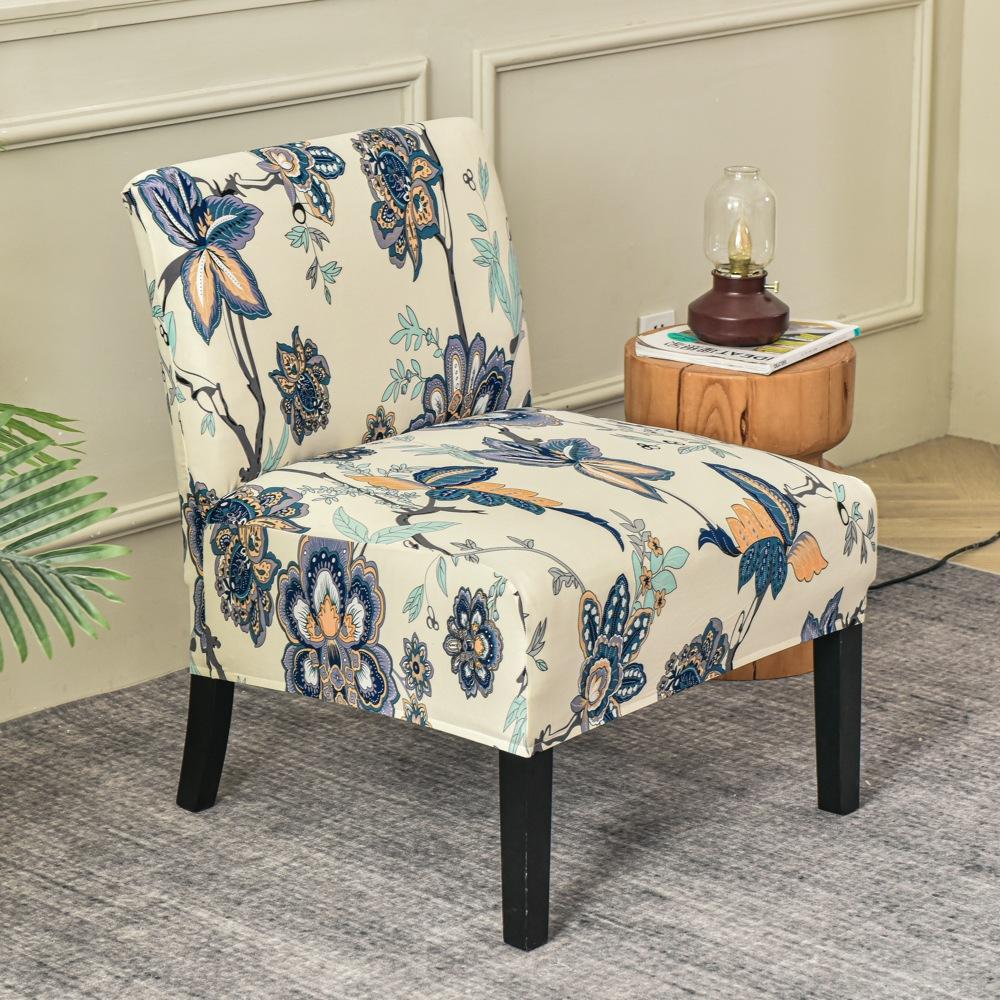 Stretch Spandex Armless Accent Chair SlipcoverPrinted Chair Covers Furniture Protector for Dining Living Room Office Reception 2780₽