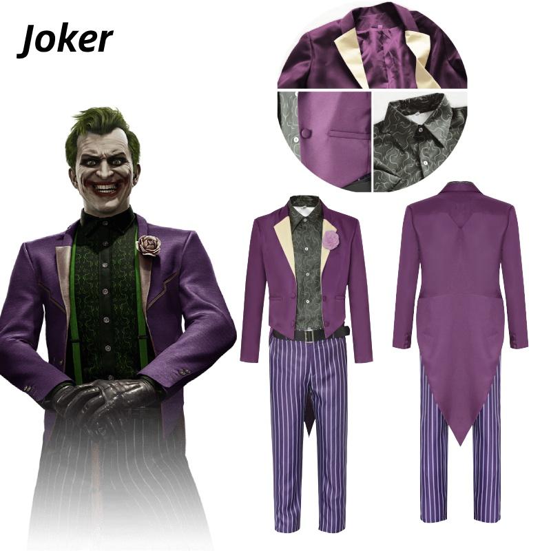 High-quality Polyester Mortal Kombat 11 Joker Cosplay Outfit Full Set For Comic Con And Costume Parties