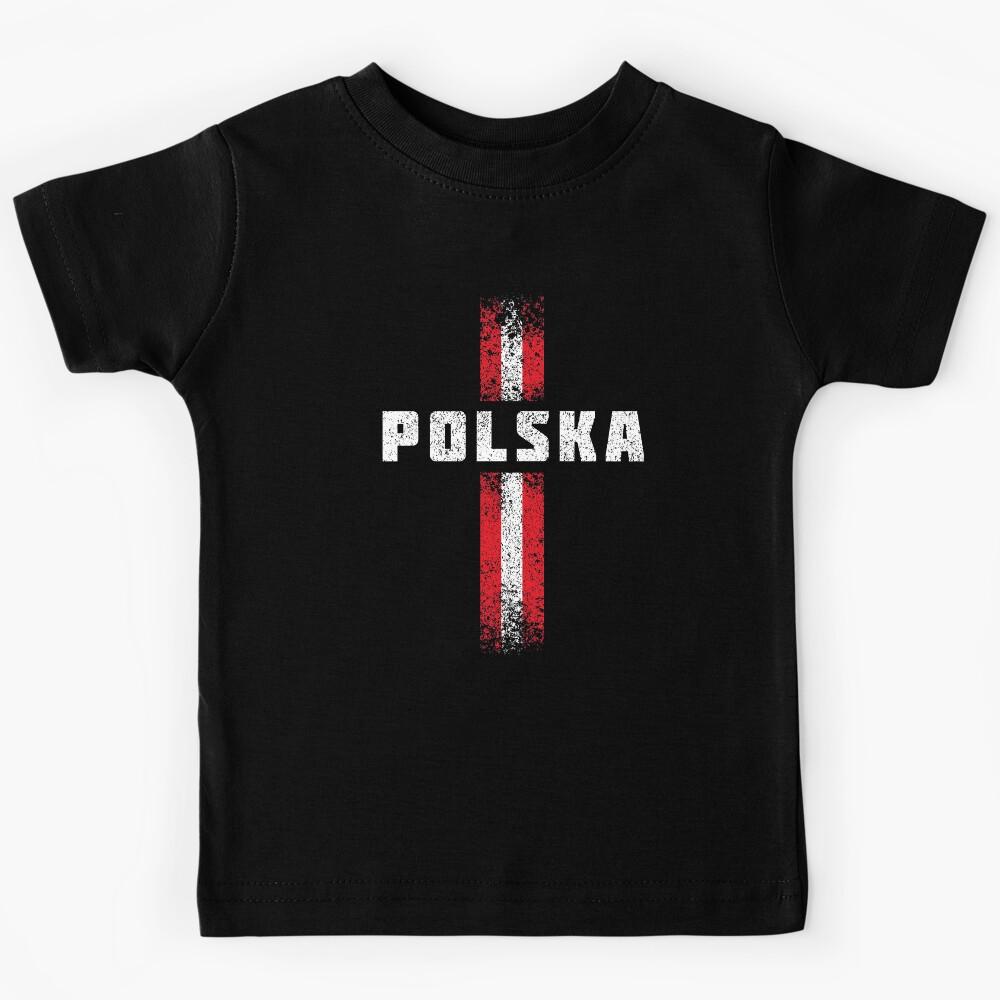 Dark Vintage Polska Soccer, Poland Football Kids T-Shirt 100