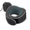 Ergonomic Travel Pillow for Neck Support - Soft Contoured Design with Memory Cotton, Portable with Storage Bag, for Airplane, Car, Office & Home Use