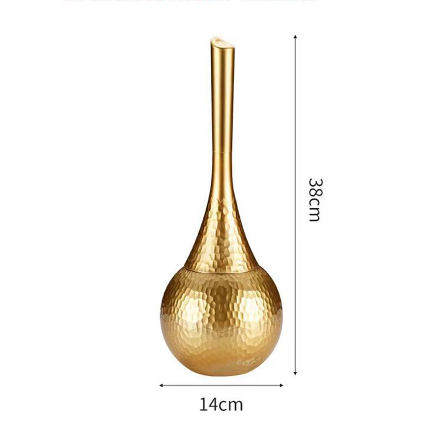 Luxury Gold Toilet Brush Set Replaceable Nylon Soft Bristle Brush Long Handle For WC Bathroom Accessories Cleaning Tools