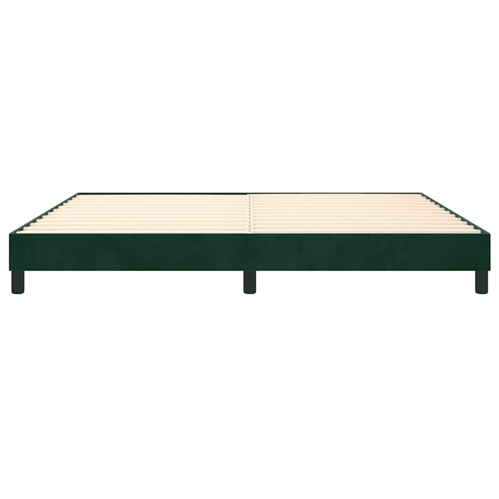 Box Spring Bed Frame Dark Green 200x200 cm Velvet