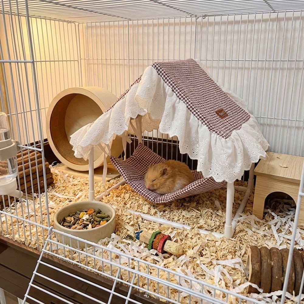 Tassel Strip Small Pet Nest Sunshade Hanging Sleeping Bed Hamster Cage House  Cage House