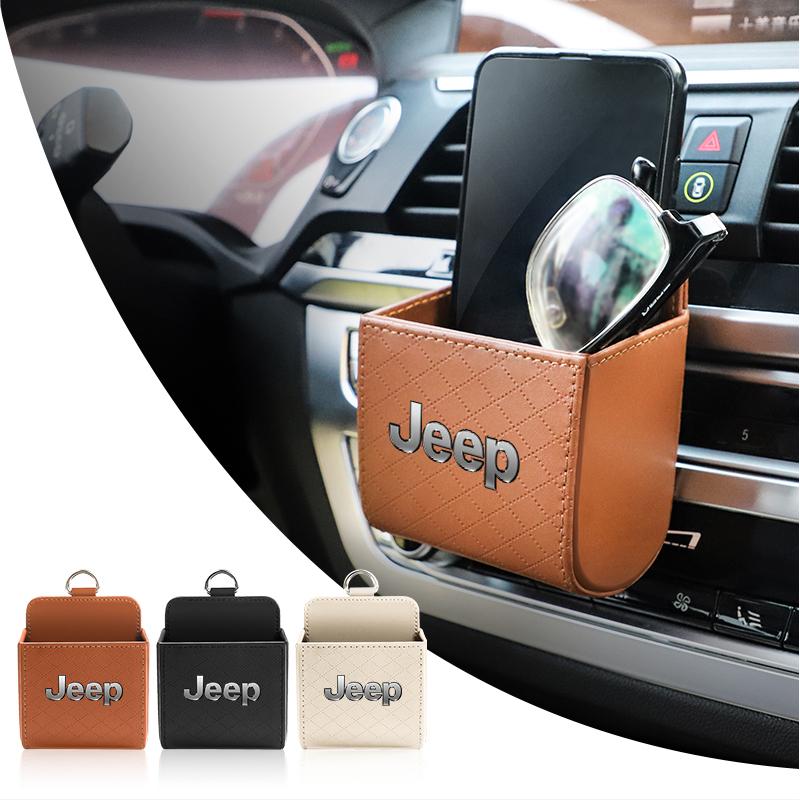 Car Air Outlet Storage Box Phone Lipstick Lighter Organizer For Jeep Renegade Compass Grand Cherokee Wrangler Patriot Rubicon AJV1