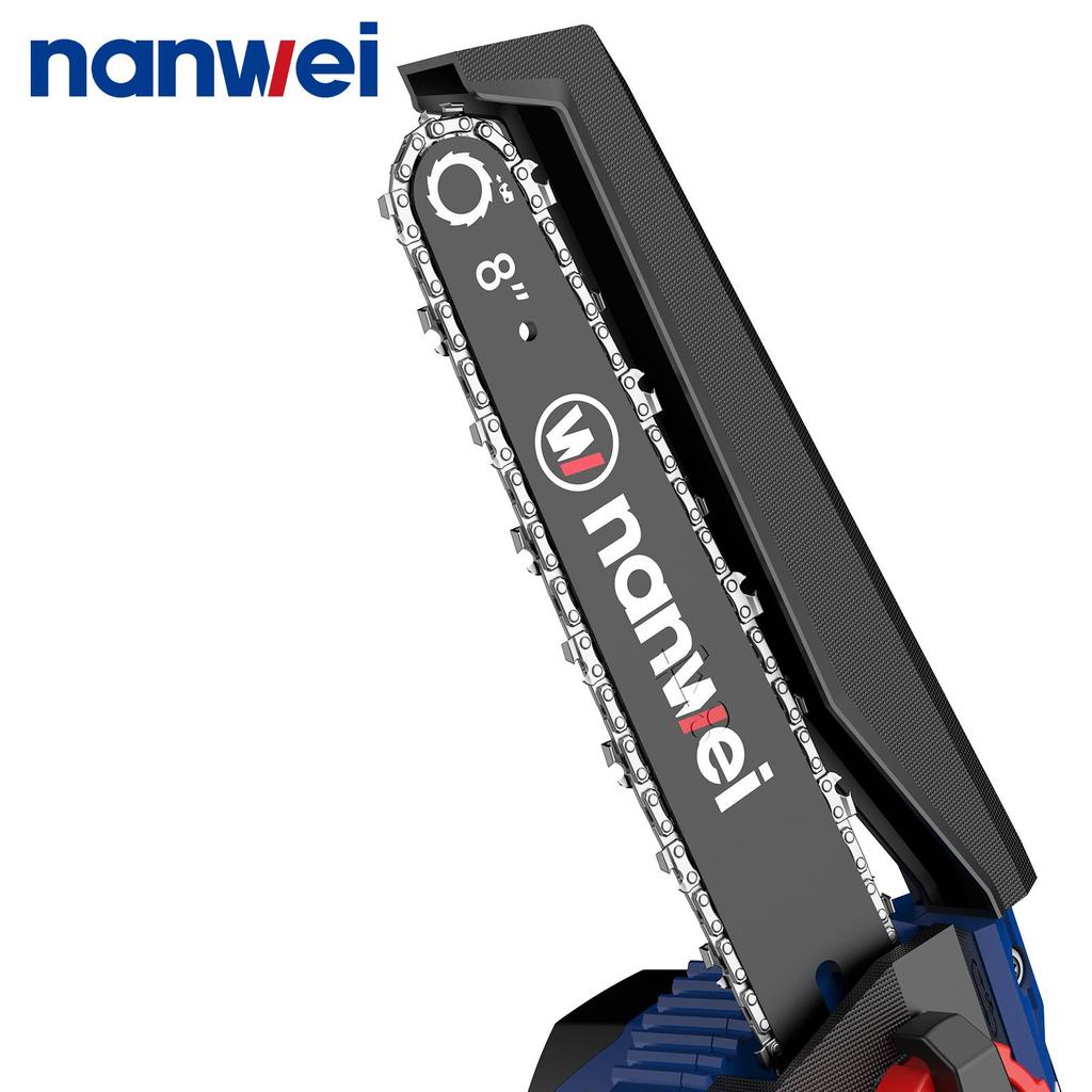 NANWEI Motosierra eléctrica de 8 pulgadas 5800 rpm, Velocidad 8 m/s, Presión manual