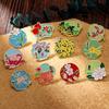 December Birthday Flower Brooch Peony Chrysanthemum Plum Blossom Lotus Peach Blossom Hibiscus Shape Dripping Oil