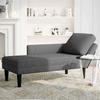 Chaise longue in tessuto a coste grigio scuro con cuscino