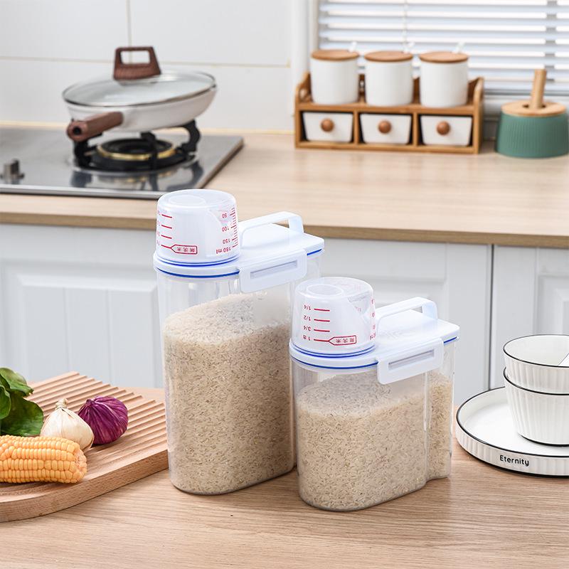 Japanese-Style Moisture-Proof Grain Storage Box - Insect-Proof Kitchen Container for Rice and Flour