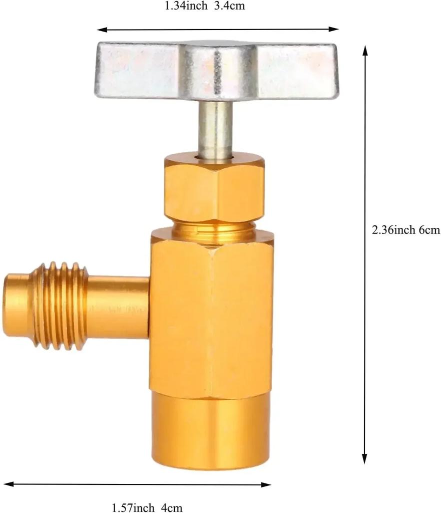 1/4 Thread Adapter R-134a Refrigerant Can Dispensing Bottle Tap Opener Valve 60*35mm Car Air Conditioner Auto Car Accessories