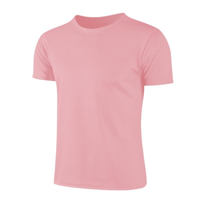 Men's Summer T-shirt Quick Dry Short-sleeved Round Neck Work Clothes Casual Running Tee Top