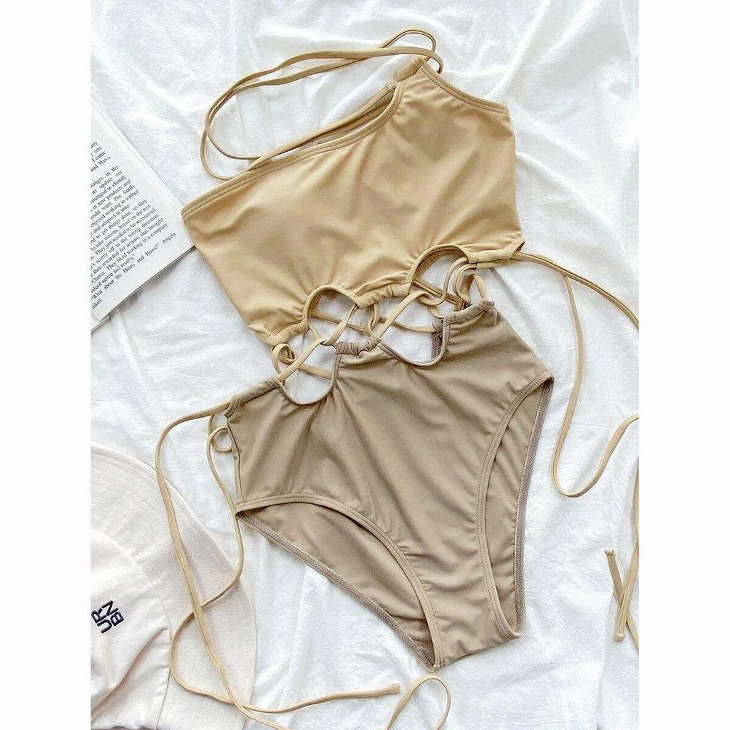 Women One Piece Swimsuit One Shoulder Swimwear Female Bandage Sexy Bathing Suit Beachwear Swimming Suits