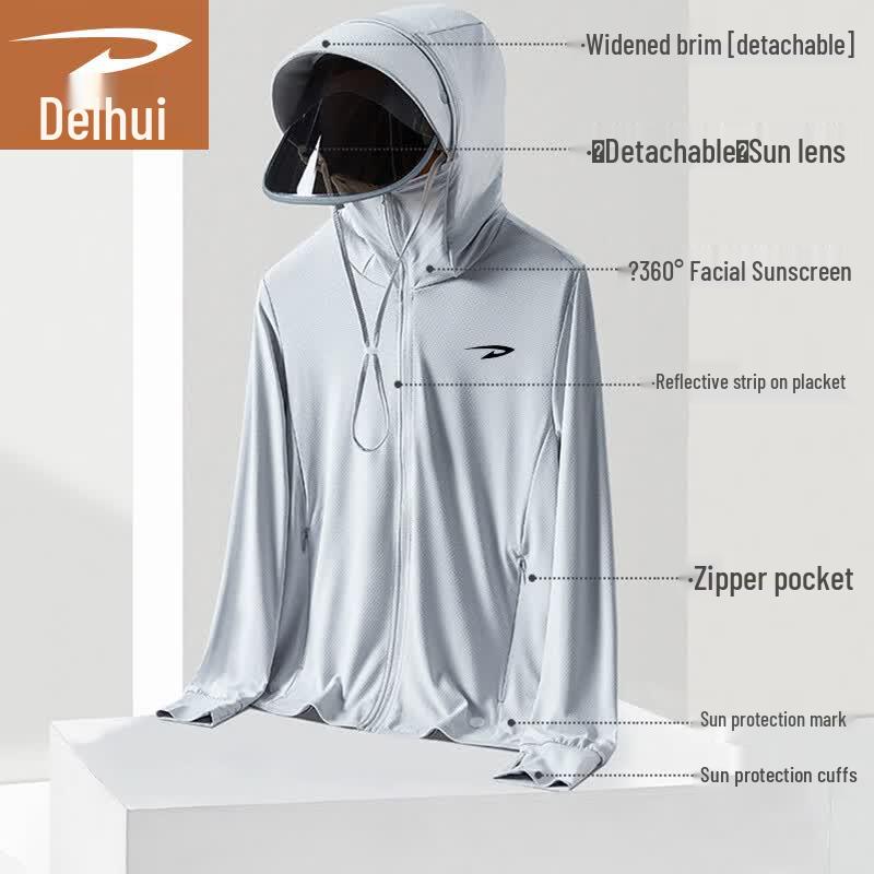 Deerway Men s UV Protection Ice Silk Sun Jacket 3XL