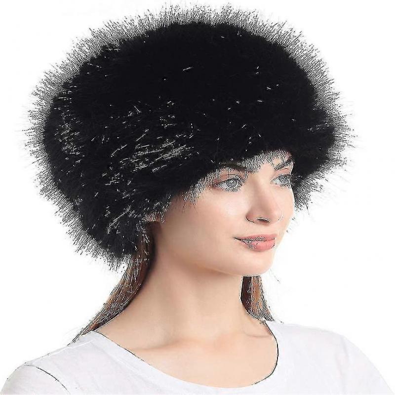 Women's Cossack Russion Style Faux Fur Hat With Stretch For Winter Warm Cap