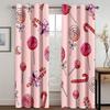 Pink Sweet Candy Ice-cream Girl Princess Window Panel Drapes In Children Bedroom Space Living Room Hall Treatments Kitchen Decor Drapes Blinds