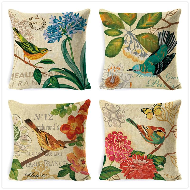 

4pcs/set Cushion Cover American Retro Country Pillowcase Sofa Decorative Throw Pillow Case Soft Luxury for Living Room Decor 45x45cm
