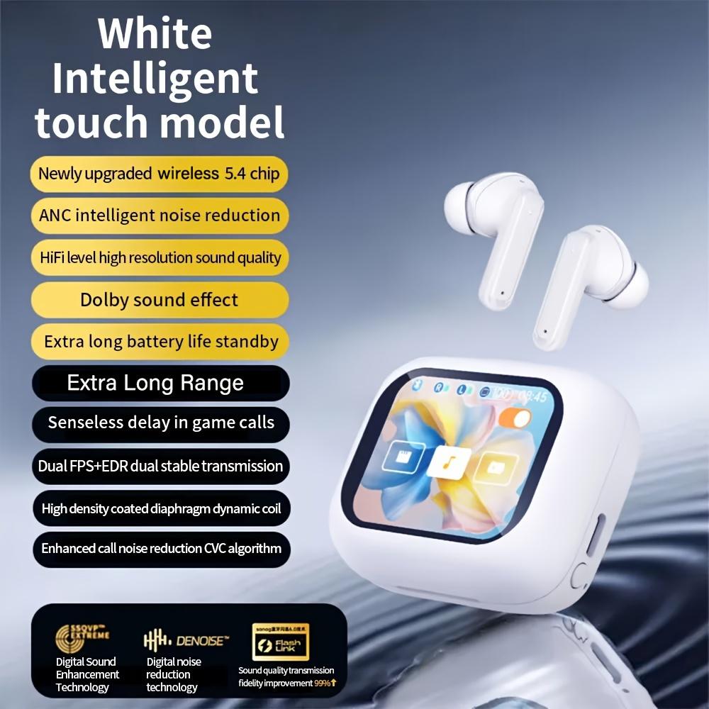 

high quality2025 New Upgraded Smart LCD Touchscreen Earbuds, New Wireless Earbuds, Unisex Sports Earbuds, Chinese/English Language Switching, білий