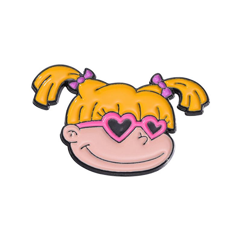 Cartoon Adventure Animated Enamel Pins Yellow Hair Naughty Girl Anime Characters Brooches Lapel Badge Jewelry Gifts for Friends