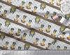 Soimoi Japan Crepe Satin Fabric Stripe & Egyptian Women Print Sewing Fabric Metre 42 Inch
