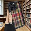 Vintage Plaid Pattern Phone Case for iPhone 17 16 15 14 13 12 11 Pro Max Plus Anti Scratch, Gel Flexible Protective