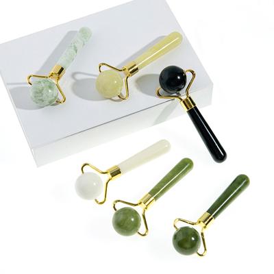 Natürliche Jadekugel, Gesichtsroller, Gua Sha-Schaber, Massagegerät für das Gesicht, Augen-Schönheitsmassagegerät, Roller, Facelifting, Faltenentferner, Hautpflege