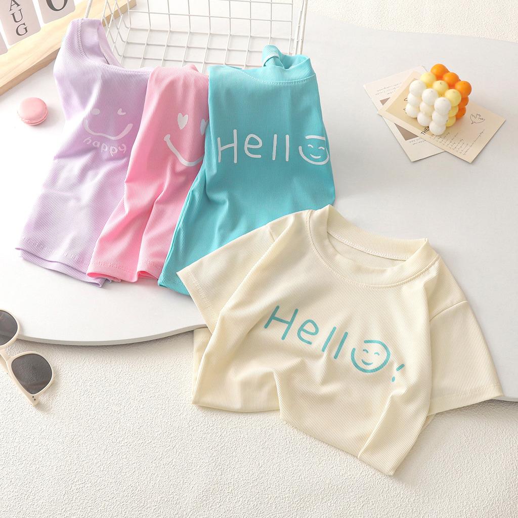 Nuovi Vestiti Estivi per Bambini T-shirt Carina a Maniche Corte Ragazzi Casual Top Morbidi