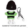 Doll Clothes Sweater Photo Props Detachable Cute Scarf Hat for 6.69inch Green stripe