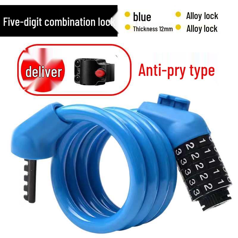 Waterproof Anti-theft Steel Cable Lock for Motorcycles, E-Bikes, and Helmets