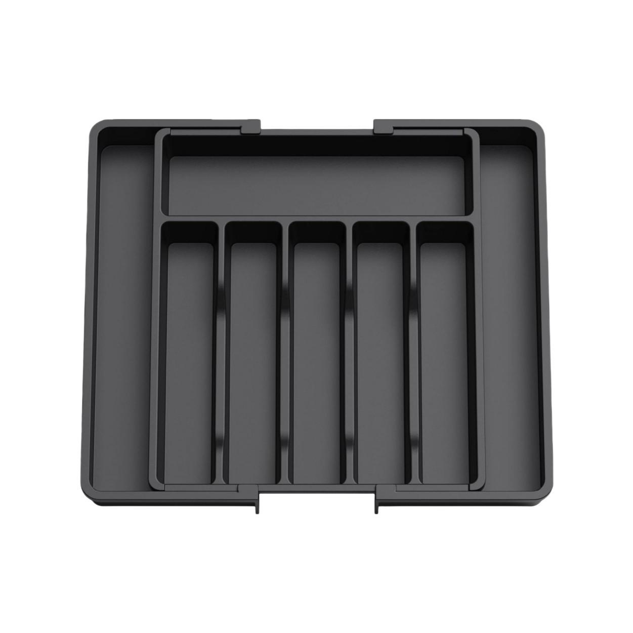 Расширяемый трансграничный лоток для хранения кухонной утвари чёрный