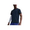 Solid Color Round Neck Short Sleeve T-Shirt Men Tops Thunder-Blue DV9316-437
