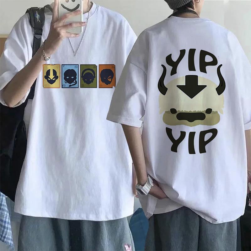 Mode Mange T-Shirt Avatar Der Letzte Luftbändiger Y2k Shirt Streetwear Appa Yip Lässiges T-Shirt Hip Hop Harajuku T-Shirts Oberteile Kleidung