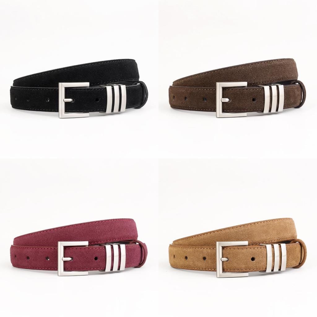 Genuine Leather Womens Belt With Silver Pin Buckle For Office Wear And Fashion