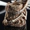 Creative Skull Multifunctional Storage Rack Desk Storage Pen Holder Resin Cosmetics Storage Halloween Gift