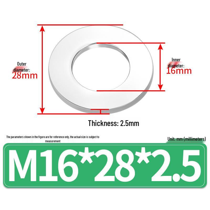 Jin Juntai Thick & Thin Stainless Steel Flat Washer, Round M10-M36